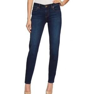 Kut from the Kloth Diana Mid Rise Skinny Ankle Jeans Blue Women's Petite Size 2P
